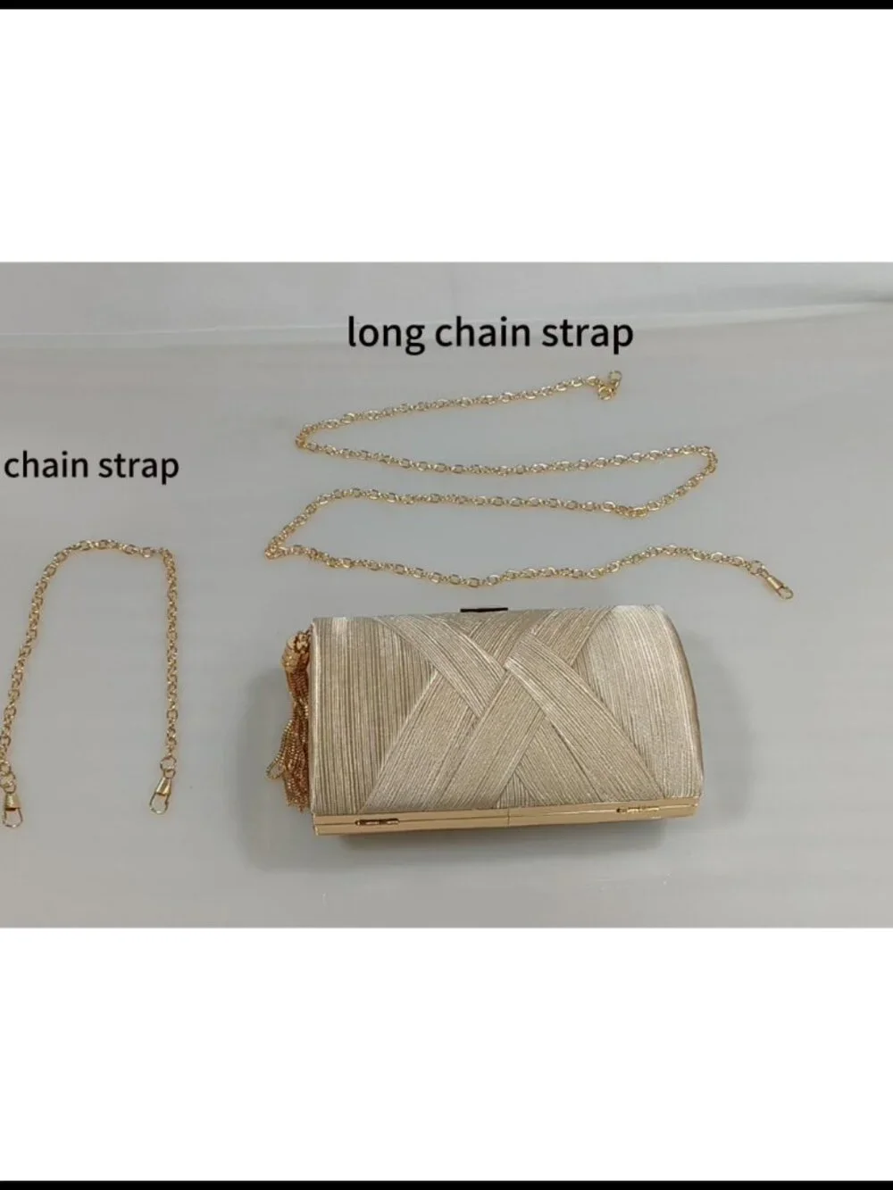 Women's Evening Clutch Purse with Tassel Removable Chain Straps Formal Party Bag